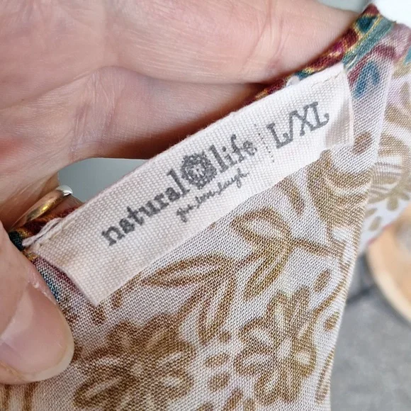 Natural Life Sierra Patchwork Print Duster Size L/XL Boho Multicolor Casual - Picture 10 of 11